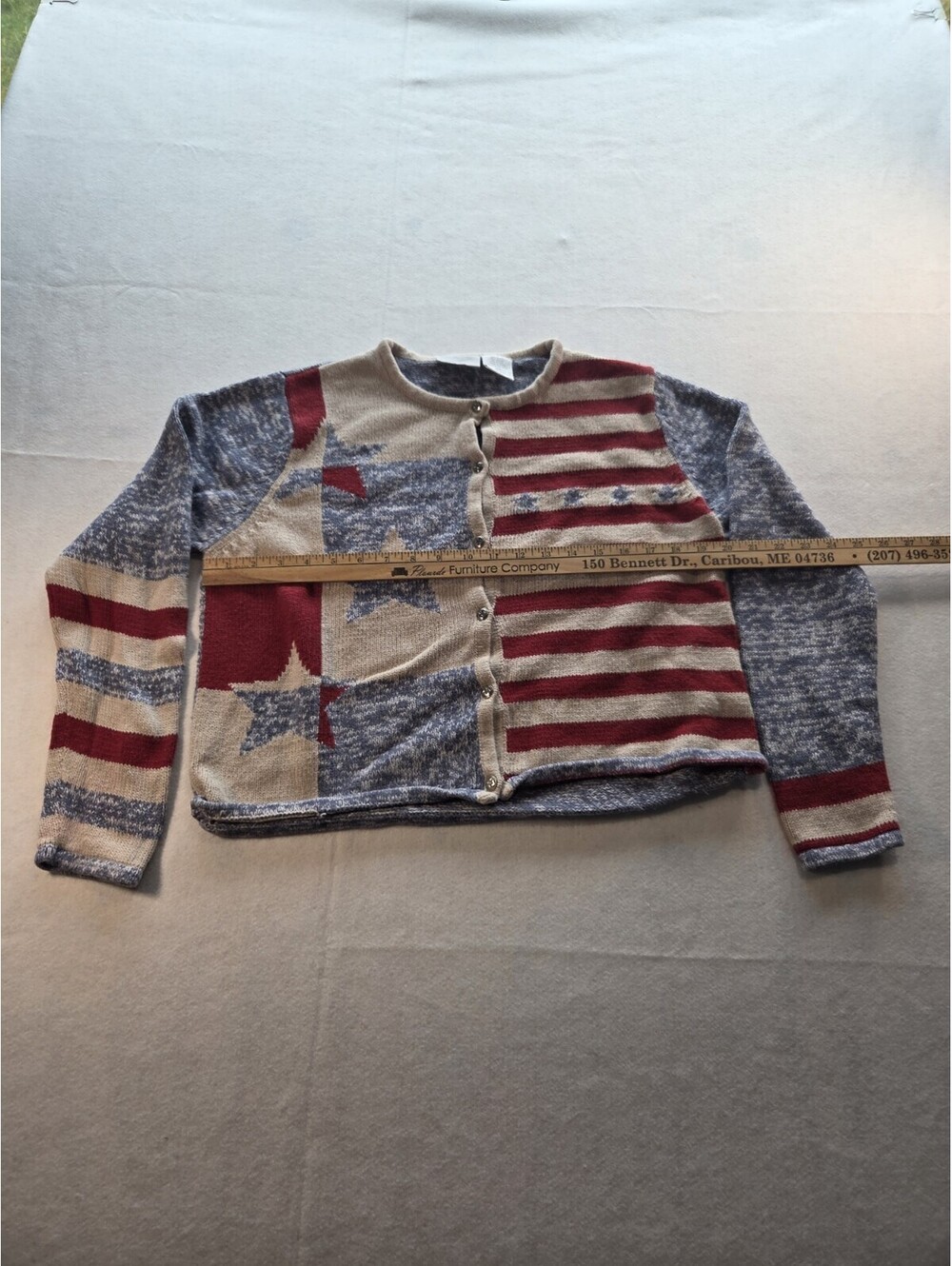 Vintage 90s Blair Sz Medium American Flag Americana Sweater Patriotic CB3 0050